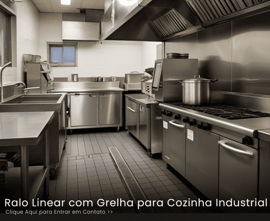 Ralo Linear com Grelha para Cozinha Industrial
